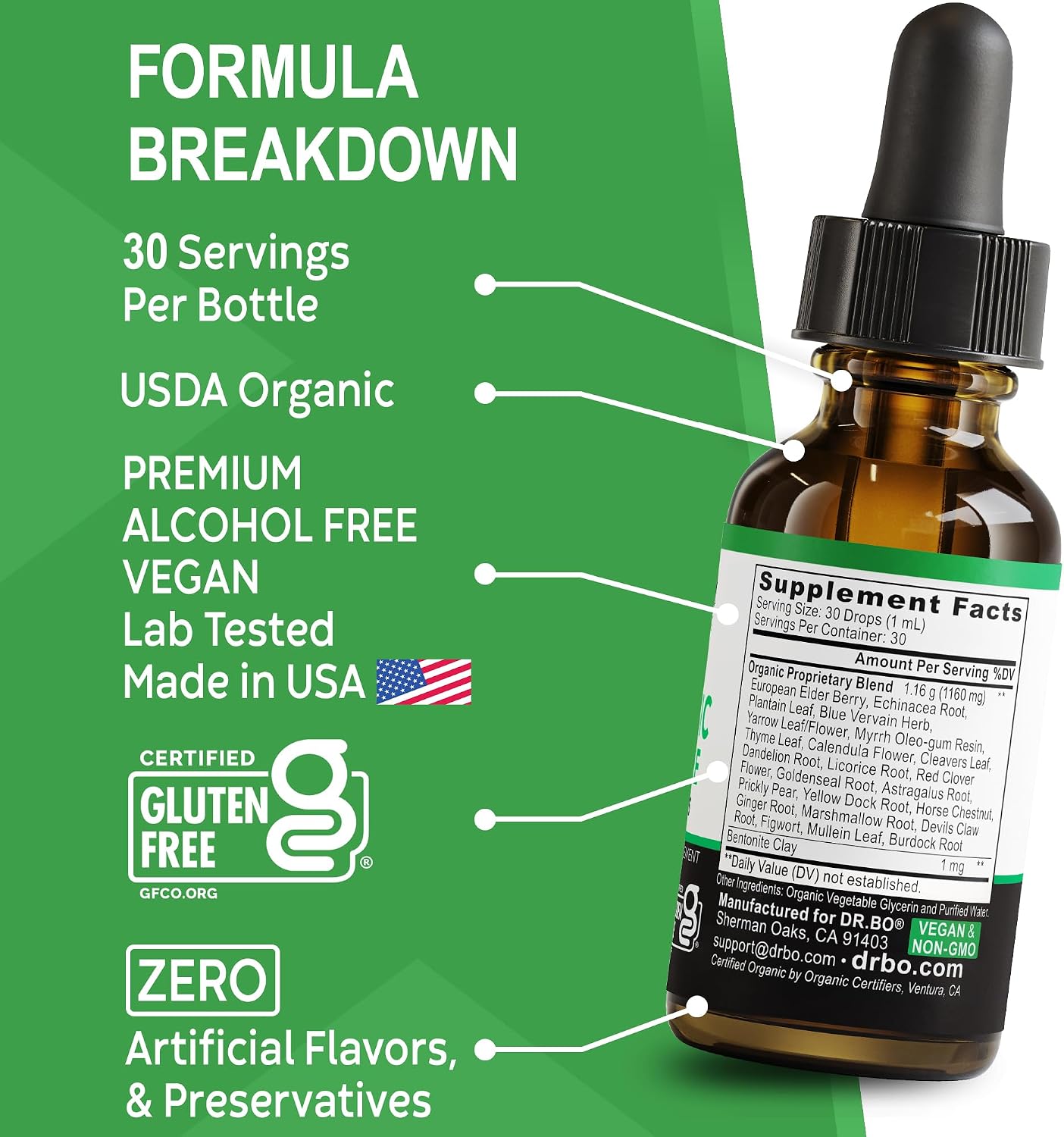 Lymphatic Drainage Supplements Drops - Organic Lymphatic Support Liquid Drops Cleanse with Echinacea, Lymph System Support Supplement, Lymph Node Detox Cleanse System Drainage - 1oz Non-GMO Organics