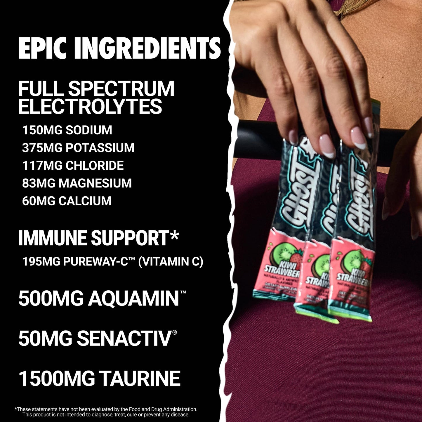 GHOST Hydration Sticks, Electrolyte Powder Packets, Sonic Cherry Limeade - 24 Sugar Free Instant Electrolyte Drink Mix - Caffeine-Free Daily Hydration & Immune Support with Clean Formula