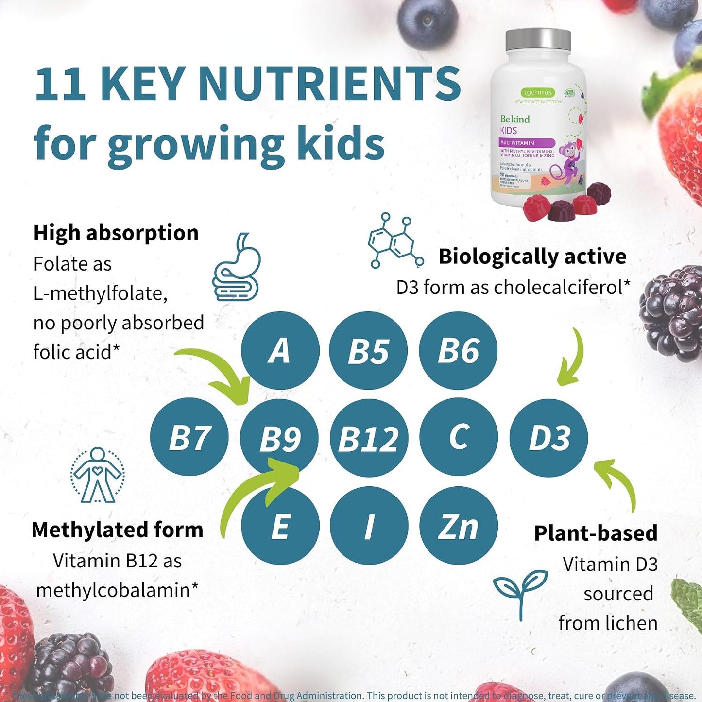 Igennus Methylated Kids Multivitamin Gummy + Advanced Elderberry Immune Gummies, Kids Immune Bundle 4y+, Includes 4-in-1 Comprehensive Complex with Vitamin C, Zinc & D3, Clean Label & Vegetarian