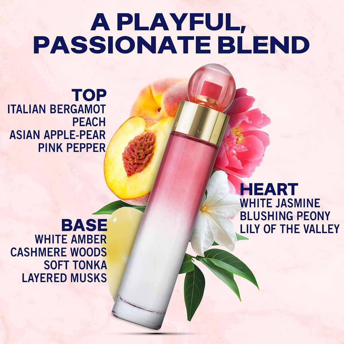 Perry Ellis 360° Coral Eau De Parfum Spray for Women, 3.4 Fl Oz (100 mL)