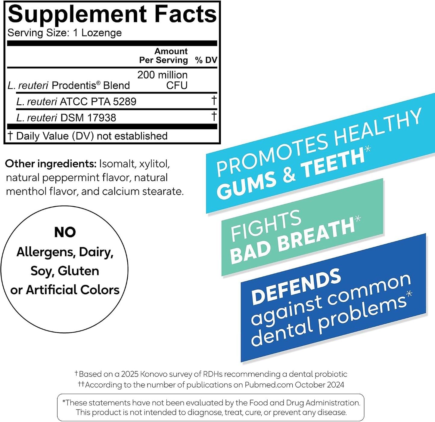 BioGaia Prodentis Oral Probiotics for Teeth & Gums and Bad Breath | Dental Hygienist-Recommended | Promotes Healthy Gums & Improves Oral Health | Fights Bad Breath | Dental Probiotic (3-Pack)