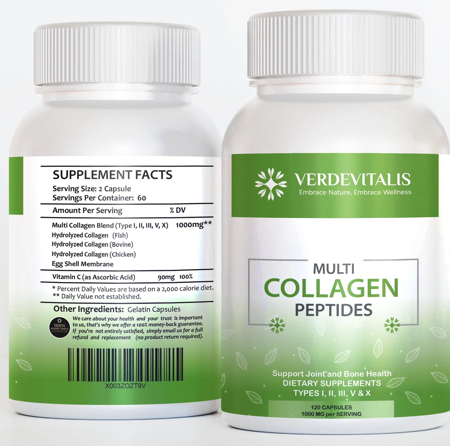 Fish Collagen Peptides Capsules – 100 Capsules | Fish Collagen Peptides | Supports Hair, Skin, Nails, Joints & Bones | Gluten-Free, Non-GMO | Made in USA