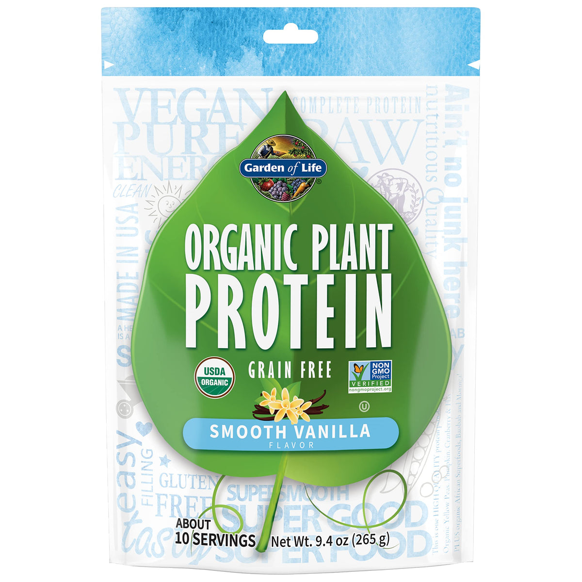 Garden of Life Organic Plant Based Protein Powder - Smooth Vanilla, Vegan, Grain Free 
