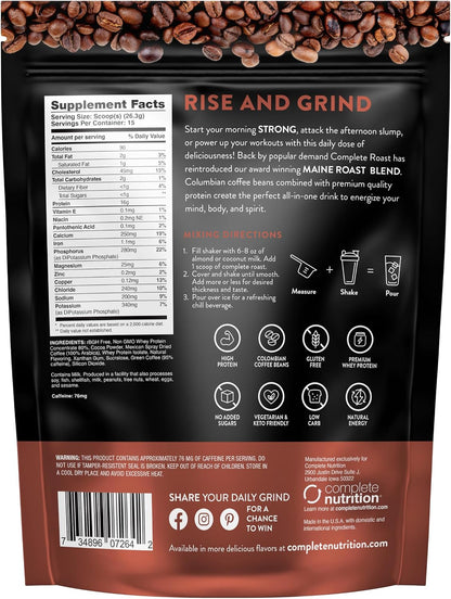Complete Roast- Mocha Latte- Gourmet Protein Coffee- Maine Roast Blend