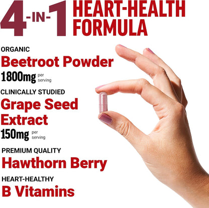 Force Factor Total Beets 1800mg Beet Root Capsules, Blood Pressure Support