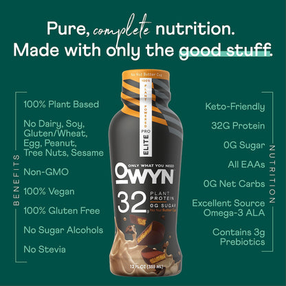 OWYN Only What You Need Pro Elite Vegan High Protein Keto Shake, 32g Protein, 9 Amino