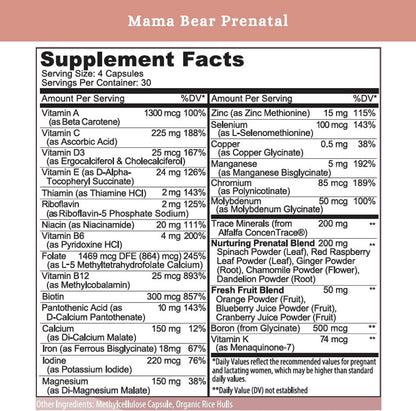 SPRIGS Prenatal Vitamins for Women with Folate Iron Vitamin B12 & A and Minerals | Prenatal Supplement for Conception Pregnancy Nursing | Easy Digest Capsules for Womens Health Support - 120 Count