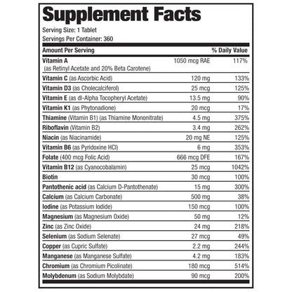Bronson ONE Daily Women 50+ Complete Multivitamin Multimineral, 180 Tablets | Once-Daily, Targeted Nutrition For Active Women Over 50, Non-GMO, Gluten-Free, Soy-Free
