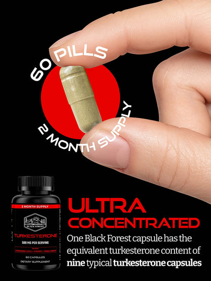 Black Forest Turkesterone Tongkat Ali Supplement 1000mg per Serving (Max Purity 95%) Turkesterone Supplement for Men (Tongkat Ali for Men Longjack 200:1) Similar to Tongkat Ali Fadogia Agrestis