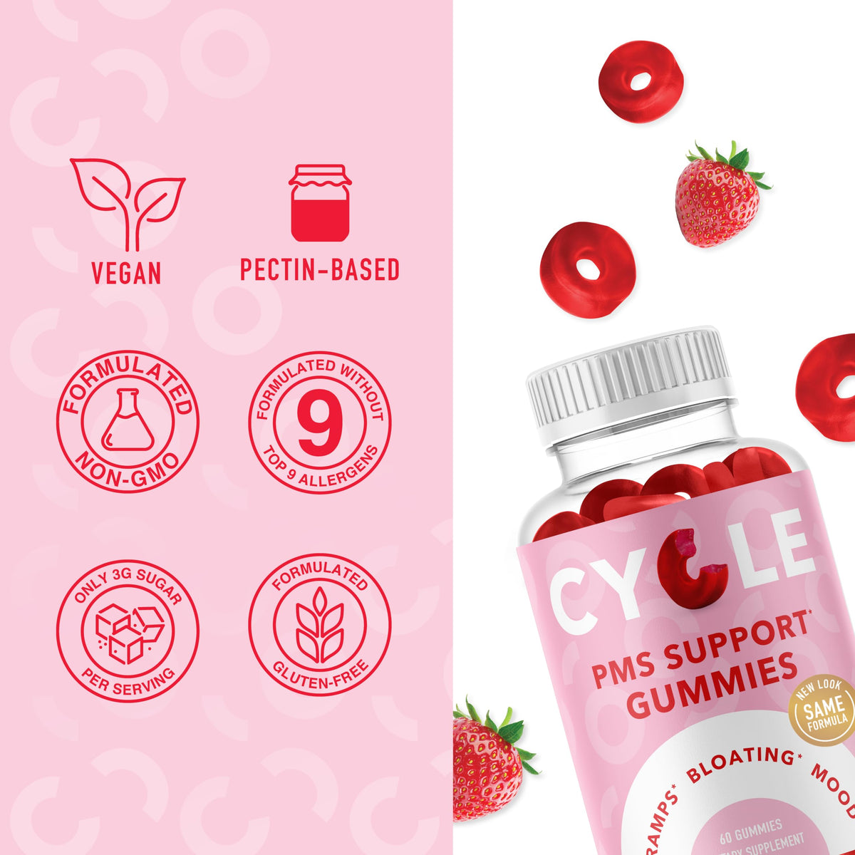 PMS Relief Gummies | Hormone Balance & Period Support Vitamins for Women | Vegan Gummy