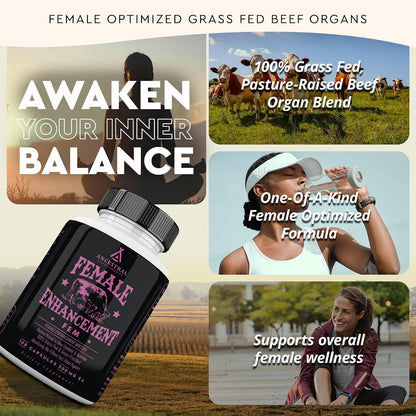 Ancestral Supplements Beef Organ & Liver Bundle for Women – Supports Hormone Balance, Energy, Skin & Wellness – Grass Fed, Pasture Raised Multivitamin