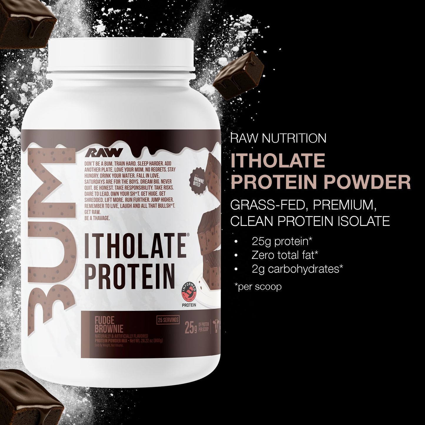 RAW Whey Isolate Protein Powder, Vanilla Oatmeal Cookie (CBUM Itholate Protein) - 100% Grass-Fed Sports Nutrition for Muscle Growth & Recovery - Low-Fat, Low Carb, Naturally Flavored - 25 Servings