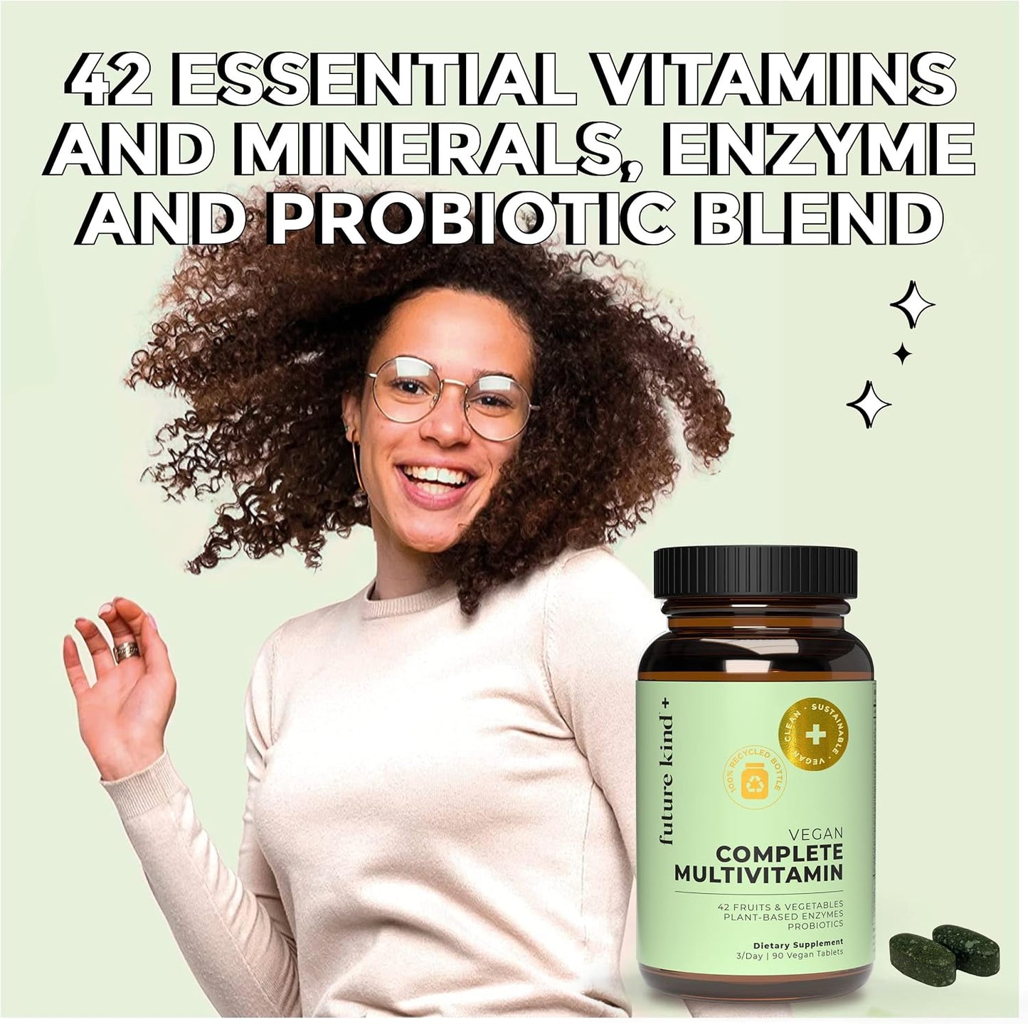 Future Kind Multivitamin Bundle - Vegan Complete Multivitamin and Vegan Essential Multivitamin - Vegan Vitamin B12, Omega 3, and Vitamin D3 - Complete Multivitamin, 42 Vitamins in 1 for Men and Women