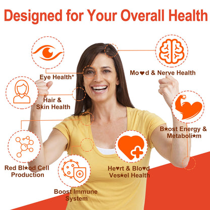 Super Methylated Vitamin B Complex Gummies - All B Vitamins + Omega-3, Magnesium, CoQ10, Ashwagandha,Vitamin C, TMG- For Women Men- Methyl B12 2000 mcg, Methylfolate, B1,B2, B3,B5,B6,B7- Sugar Free