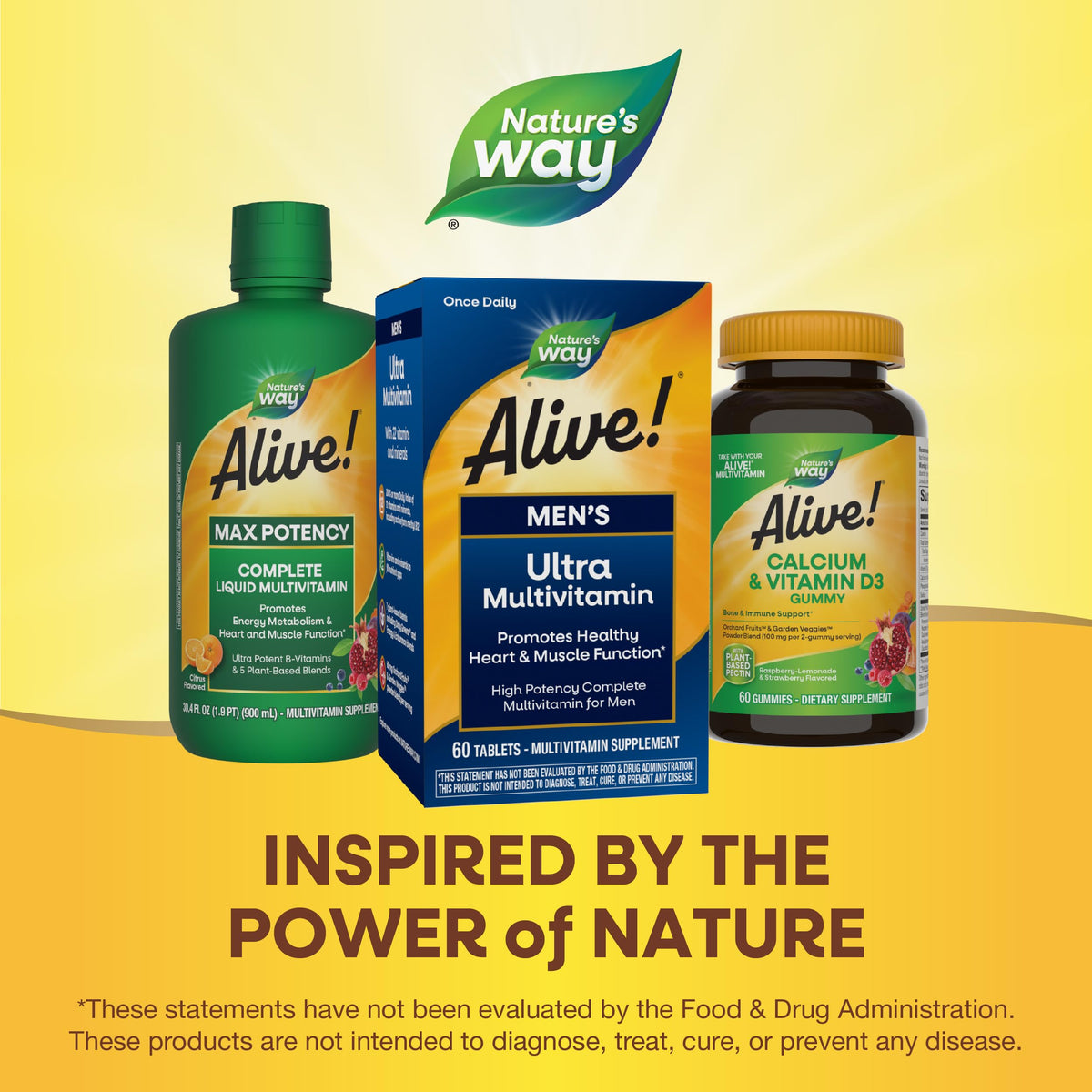 Nature's Way Alive! Men's Daily Ultra Multivitamin, High Potency Formula, Promotes Healthy