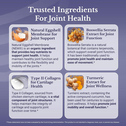Joint Complex | Joint Supplements for Men & Women | Triple Strength Supplement for Bone Health & Joint Flex, Turmeric, NEM, Boswellia & Collagen, 30 Days Supply, 60 Capsules