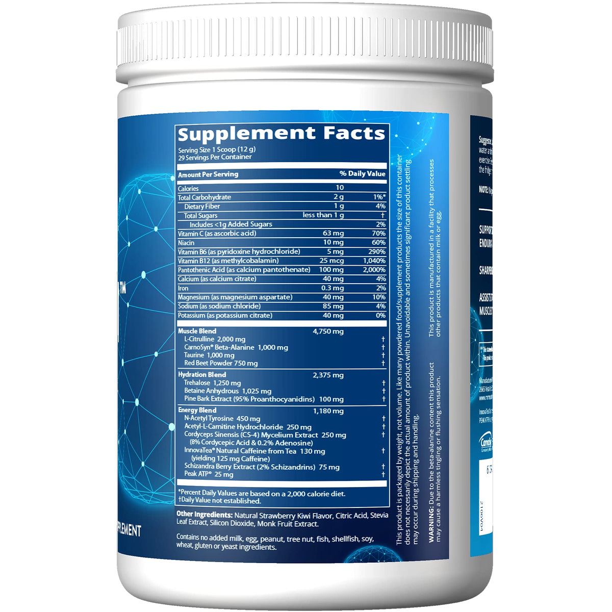 MRM Nutrition Driven Pre-Workout Powder | Strawberry Kiwi Flavored | 125mg Caffeine