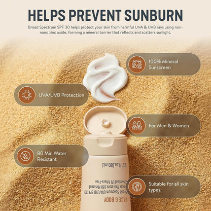Forge Skin Mineral Sunscreen SPF 30, Non-Nano Zinc, Tallow-Based, 2.7 oz | Broad spectrum SPF 30, non-nano zinc oxide, grass-fed tallow base, no white cast, water resistant 80 min, oxybenzone-free