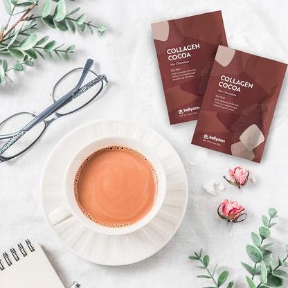 Dr. Kellyann Keto Cocoa Hot Chocolate Packets (7 Servings) – Grass-Fed Collagen & Coconut Milk, Sugar-Free, Keto-Friendly, 1 Pack