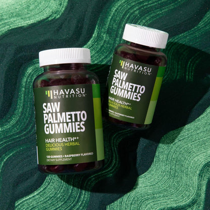 Saw Palmetto Gummies for Men, Prostate Health Supplement, 60 Count | DHT Blocker for Men for Hair Health & Male Patterned Balding, Supports Scalp and Prostate Wellness, Raspberry, 30 Day Supply