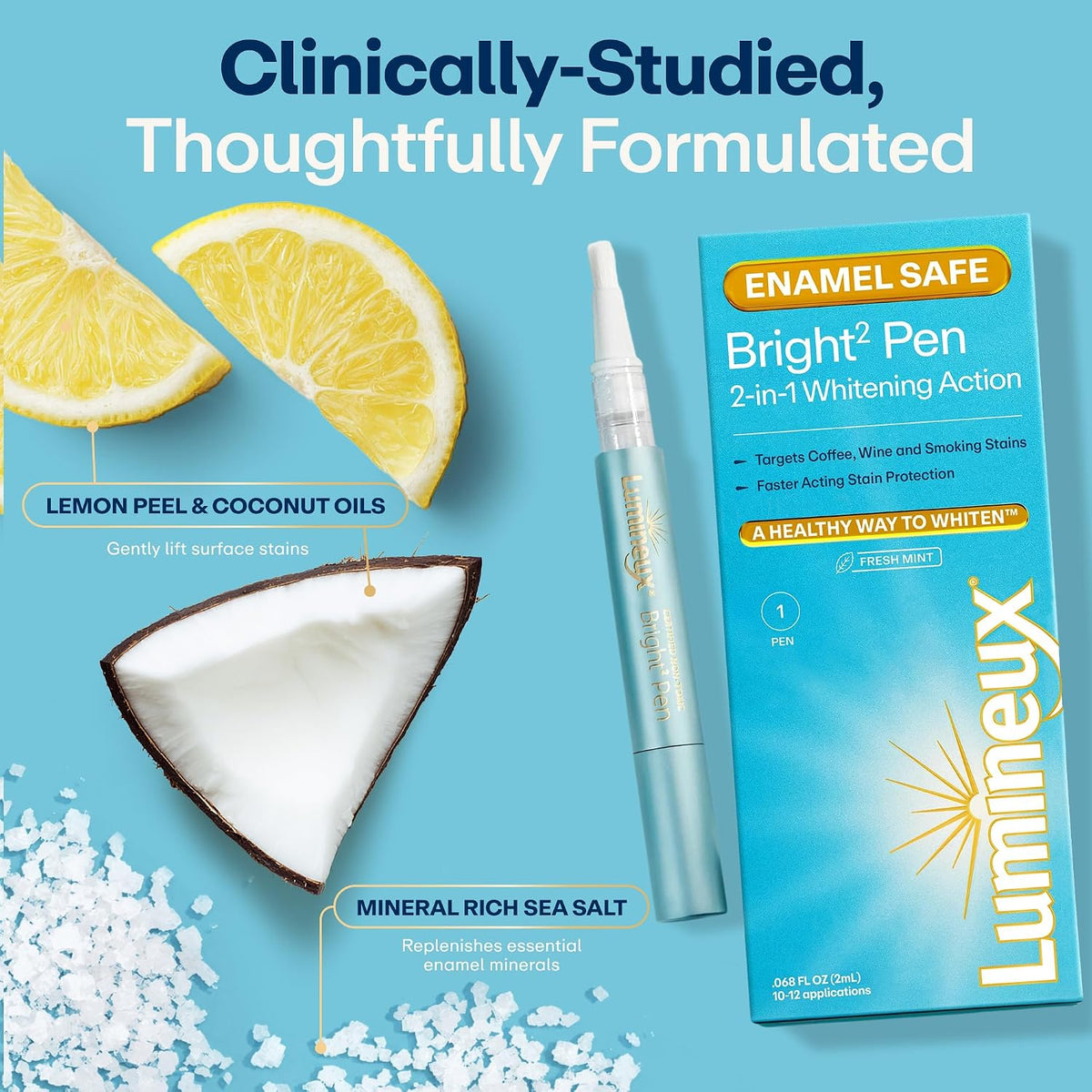 Lumineux 2-in-1 Teeth Whitening Pen, Removes Coffee & Tea Stains