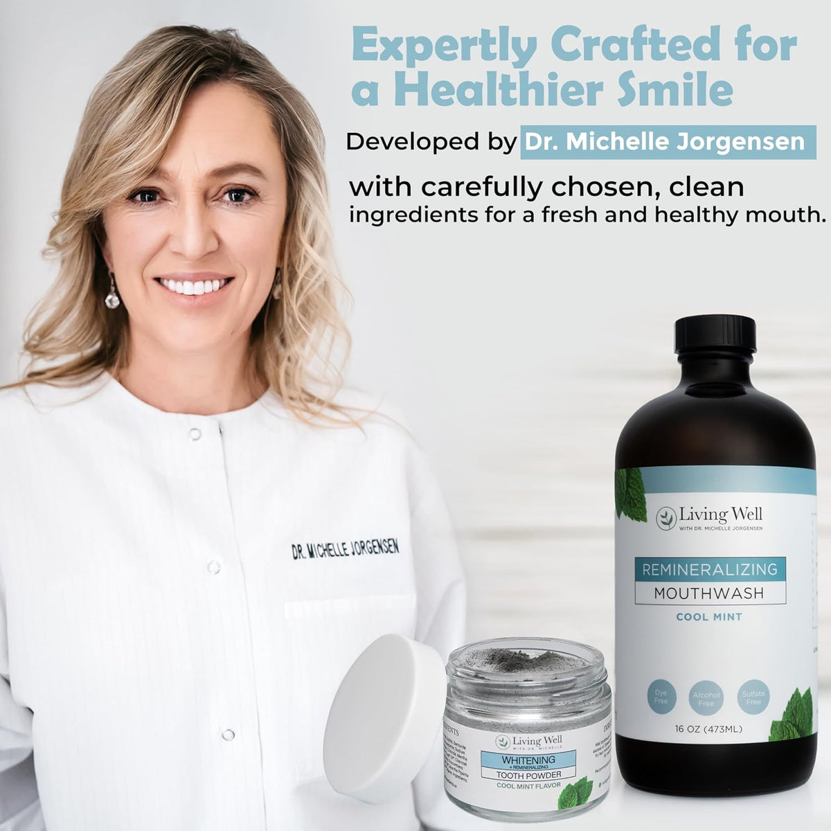 Remineralizing & Whitening Bundle, Hydroxyapatite Tooth Powder & Mouthwash
