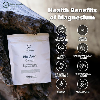 Adapt Naturals Daily Wellness Bundle – Bio-Avail Multivitamin & Magnesium Glycinate Supplement for Men & Women – 30-Day Supply