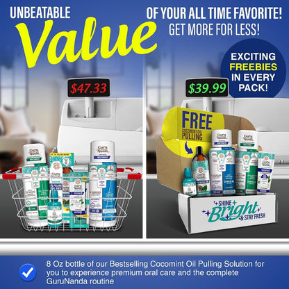 GuruNanda Oral Care Kit for Teeth Whitening, Shine Bright Stay Fresh