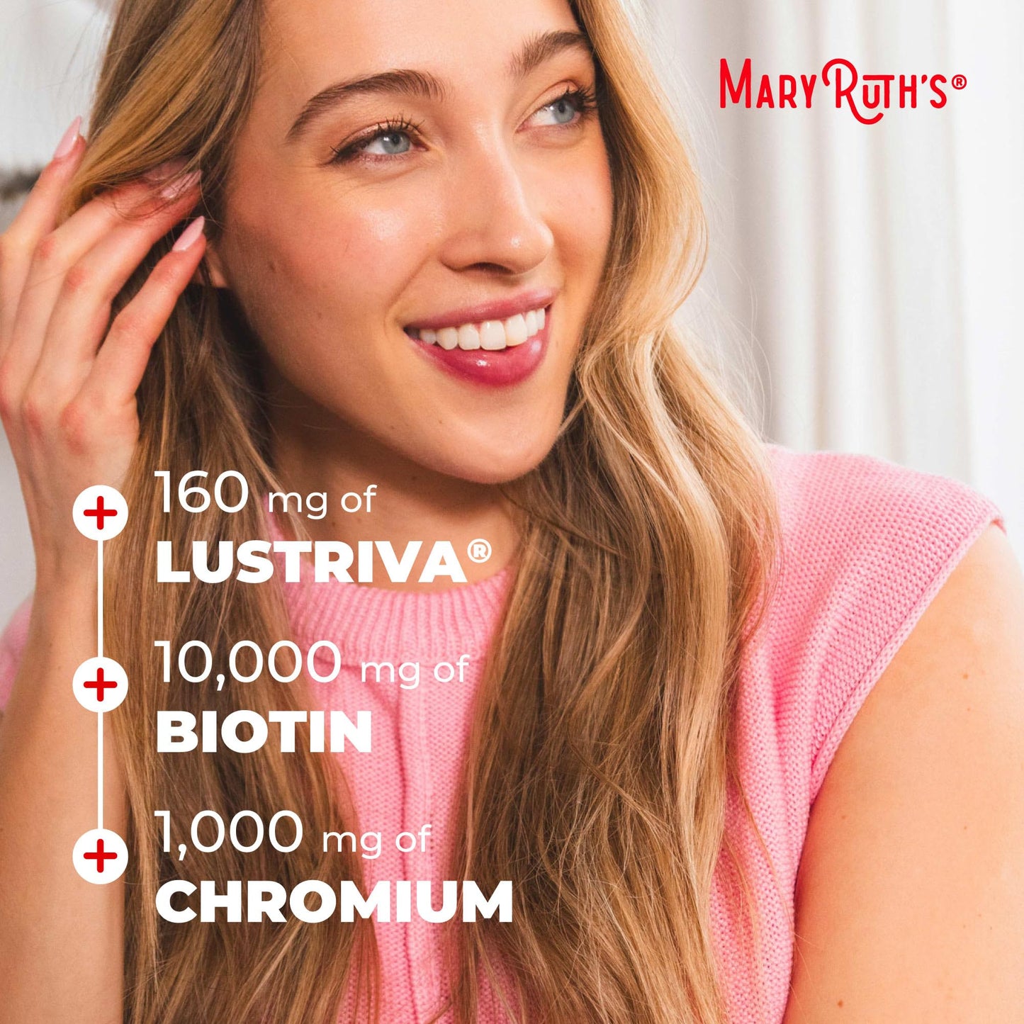 MARYRUTH'S Liquid Multivitamin + Hair Growth | Clinically Tested in Women for Thicker Hair & Facial Wrinkles | Biotin 10000mcg | Lustriva Hair Growth Supplements | Skin Care | Ages 18+ | 15.22 Fl Oz