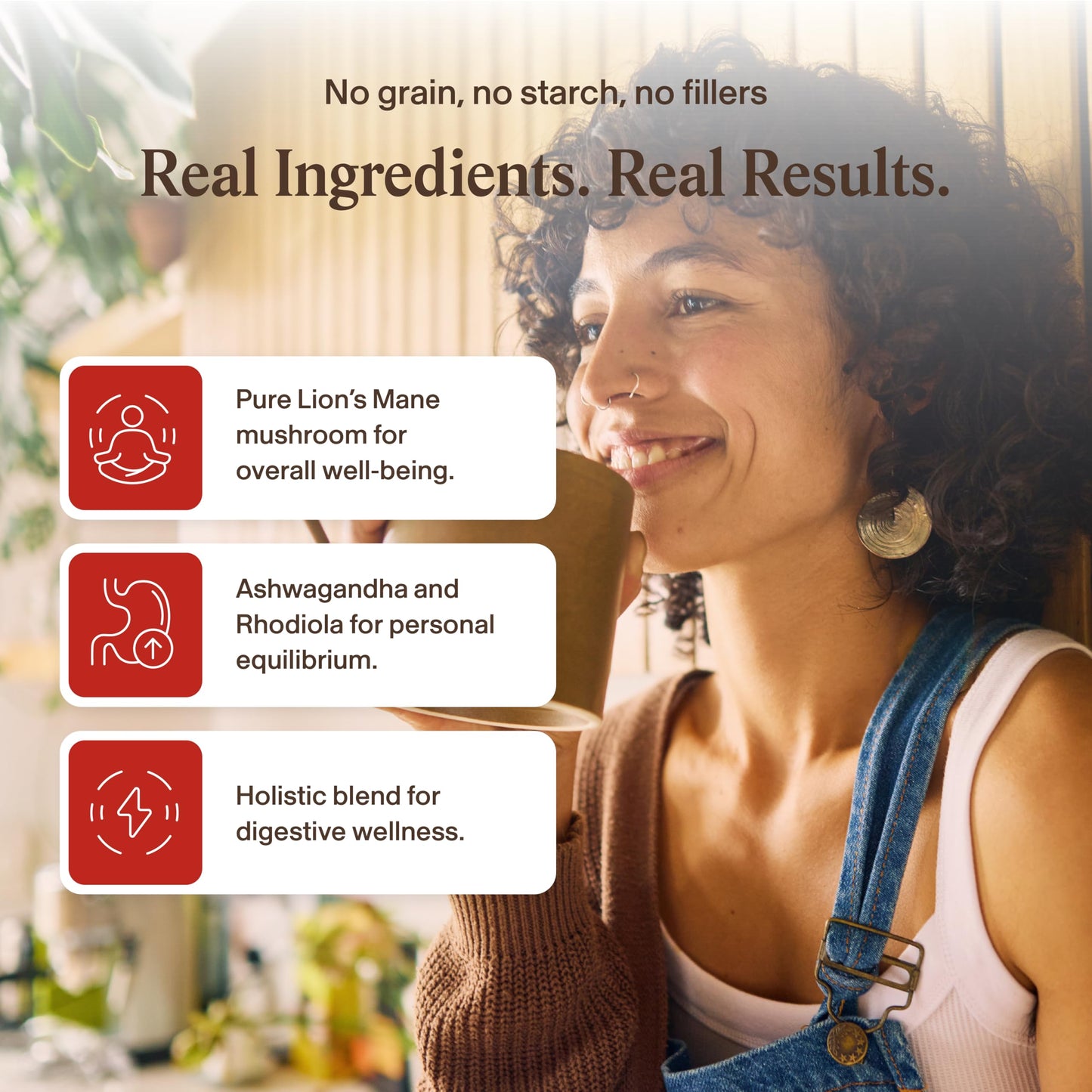 Real Mushrooms RealClarity Capsules – Lion’s Mane, KSM-66 Ashwagandha, Rhodiola & Bacopa – Mental Sharpness, Alertness. & Adaptogenic Support – Vegan, Non-GMO – 60 Count Mushroom Supplement