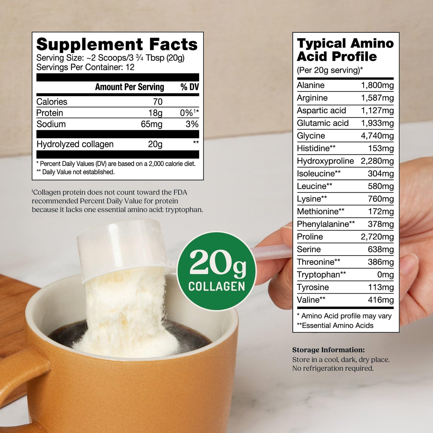 Bulletproof Unflavored Collagen Peptides Powder, 20g Grass-Fed Collagen Protein and Amino Acids for Skin, Bones and Joints, 17.6 Ounces