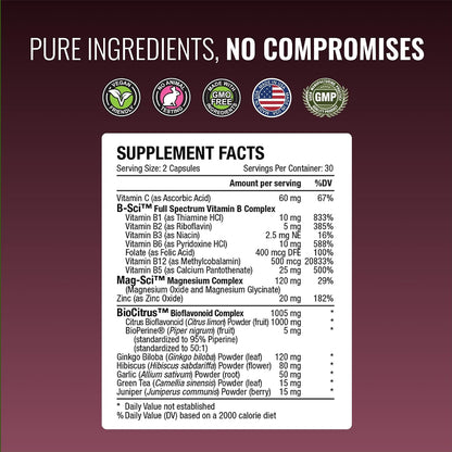 Approved Science Tinnitol - Tinnitus Support Supplement - Ease Ringing in The Ears - Boost Inner Ear Health - 60 Capsules - Made in The USA