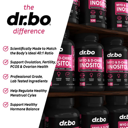Myo-Inositol & D-Chiro Inositol Supplement Capsules - 40:1 Ratio Hormone Balance
