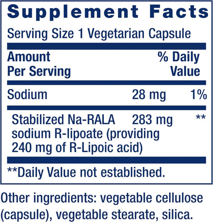 Life Extension Super R-Lipoic Acid – Healthy Aging, oxidative Stress Defense – with 240 mg of Active R-Form of R-Lipoic Acid – Gluten-Free – Non-GMO – Vegetarian – 60 Capsules | Active R-Form for Healthy Aging & Oxidative Stress Defense, 240 mg R-Lipoic A