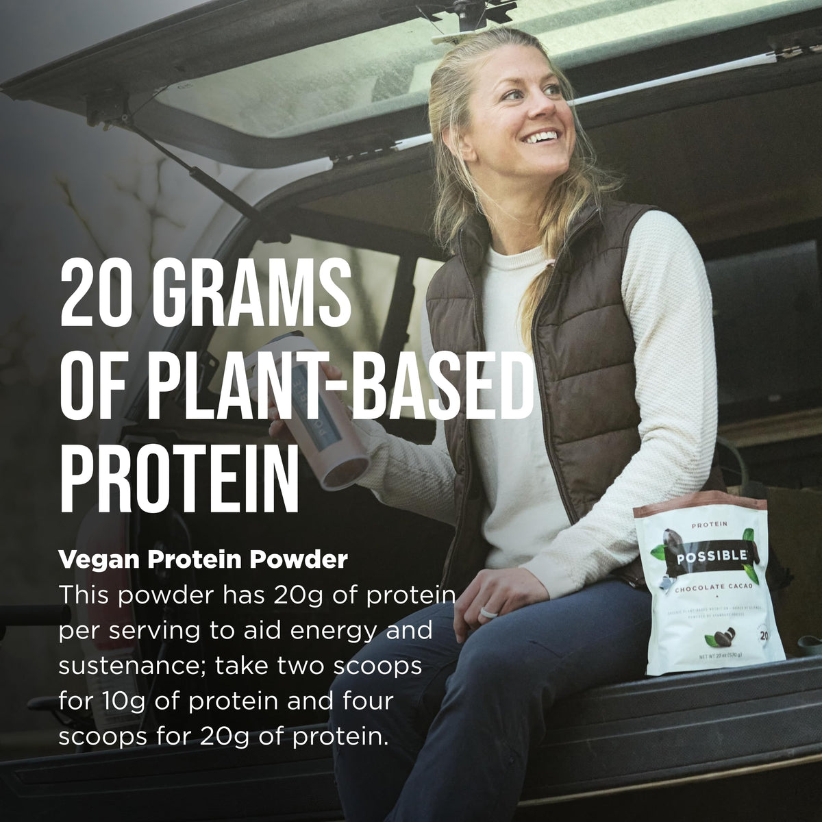 Possible Protein Powder Chocolate Cacao - 20g of Vegan, Plant-Based Protein Mix