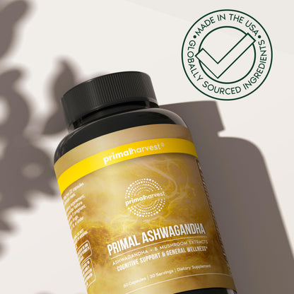 Primal Harvest Ashwagandha – Daily Vegan Supplement, Gluten & Dairy Free