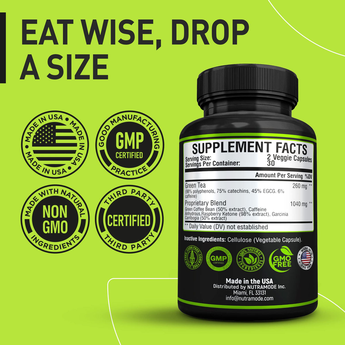 Premium Green Tea Extract Fat Burner Supplement with EGCG-Natural Appetite Suppressant