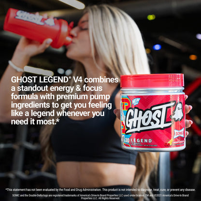 GHOST Legend Pre Workout Powder, Sonic Cherry Limeade - 30 Servings – Pre-Workout for Men & Women with Choline, L-Citrulline, & Beta Alanine for Energy & Focus
