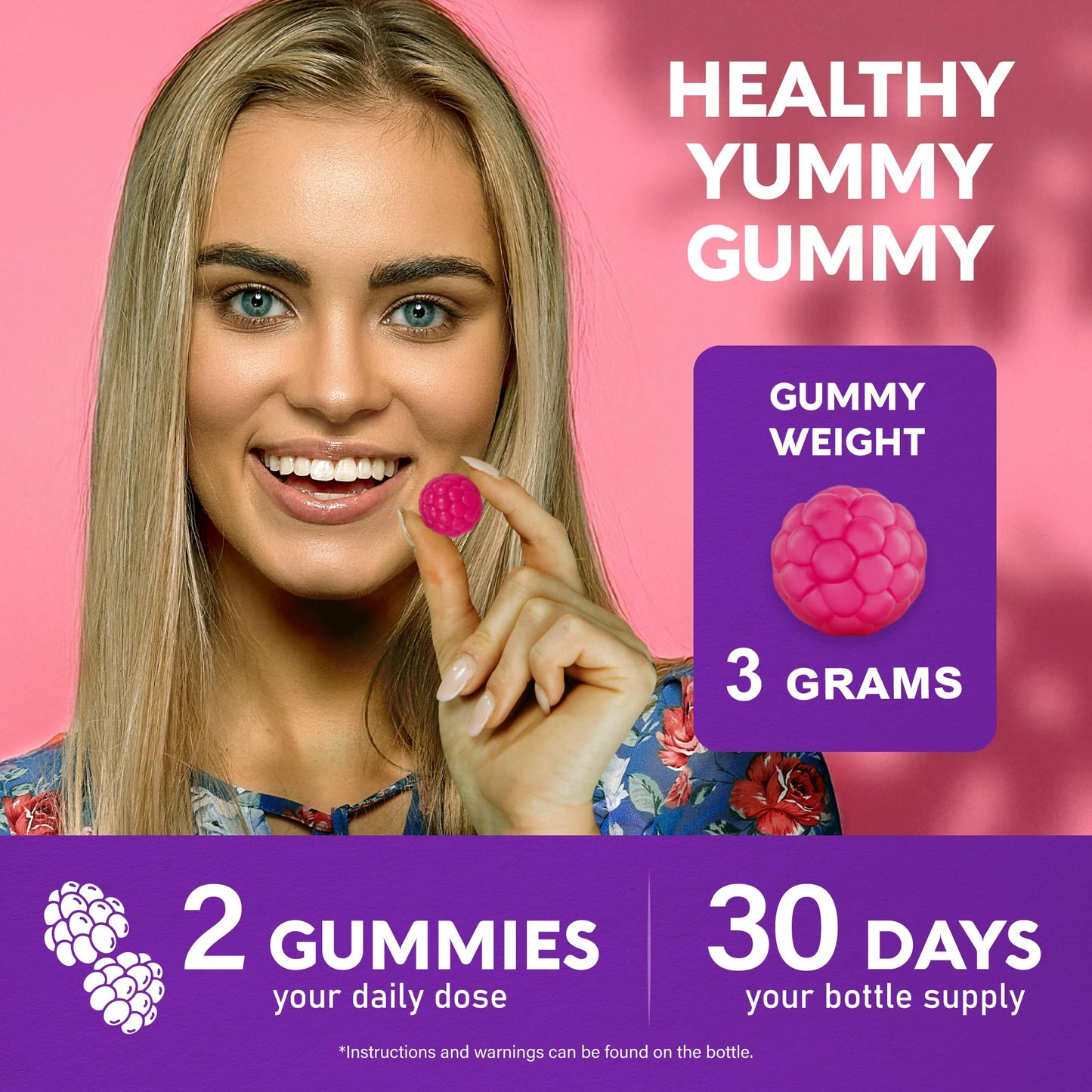 Biotin Gummies with Collagen - Hair Growth Support, Skin, & Nail Strength - for Women & Men - Biotin 10000mcg | Keratin | Hyaluronic Acid | B-Complex | Nettle - Sugar-Free, Mixed Berry, 60 Gummies