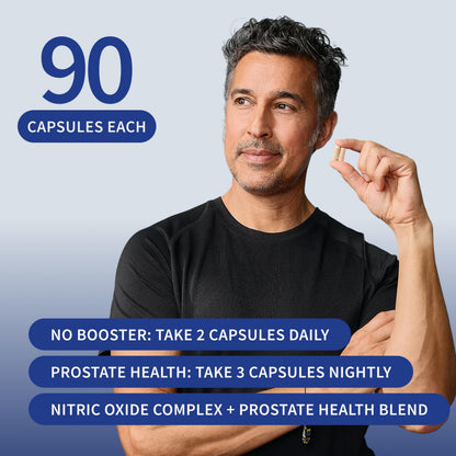 Snap Supplements Prostate Health + Nitric Oxide Booster Bundle, 90+60 Caps | Stinging Nettle, Saw Palmetto for Men, Prostate Support Supplement, Nitric Oxide Supplements for Men, L-Arginine L-Citrulline