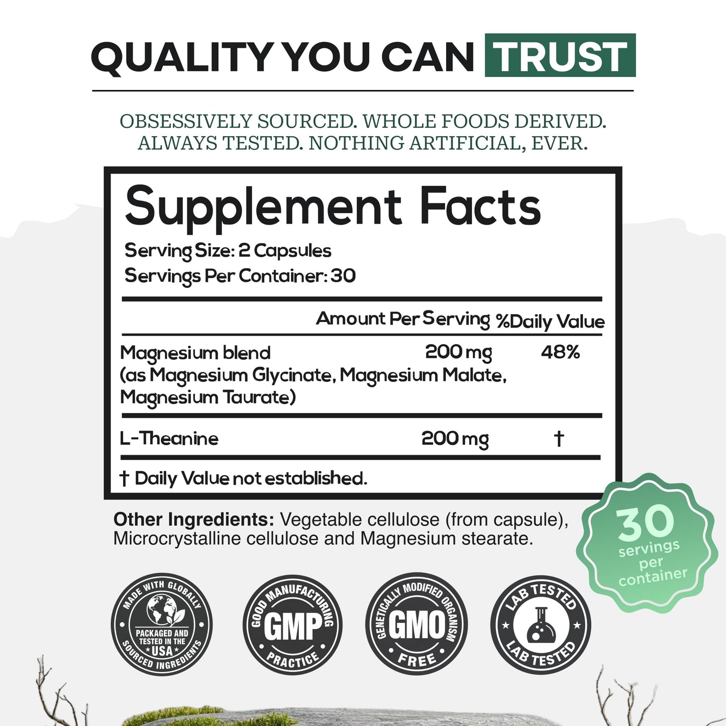Wild Foods Magnesium Complex Supplement with 7X Forms, 90 Capsules | High Absorption, Full Spectrum, Easy Digestion | 500mg Glycinate, Bisglycinate, Malate, Orotate, Citrate, Taurate