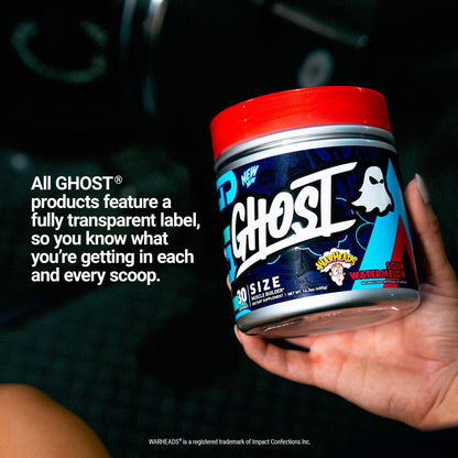 GHOST Size Muscle Builder Dietary Supplement - Cherry Limeade, 30 Servings – Support Muscle Growth & Strength Building for Men & Women - Creatine & Betaine - Free of Sugar & Gluten