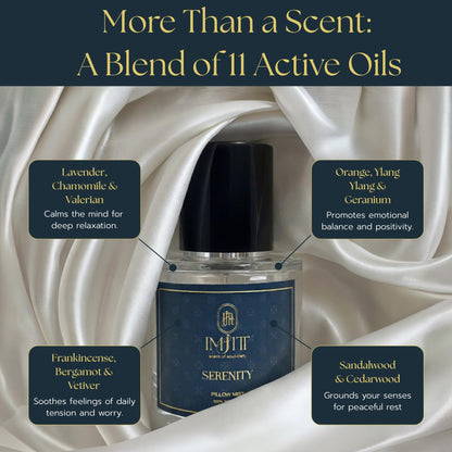 Serenity deep sleep pillow spray - 100% Natural Blend of 11 Essential Oils with Lavender & Chamomile. Calming aromatherapy pillow spray for sleeping to create a relaxing atmosphere (10ml)