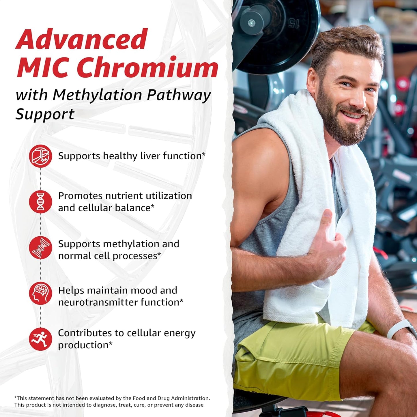 10X Health Mic Chromium - 60 Capsules | Choline Inositol: L-Methionine, Daily Nutritional Support, 60 Capsules, Non-GMO