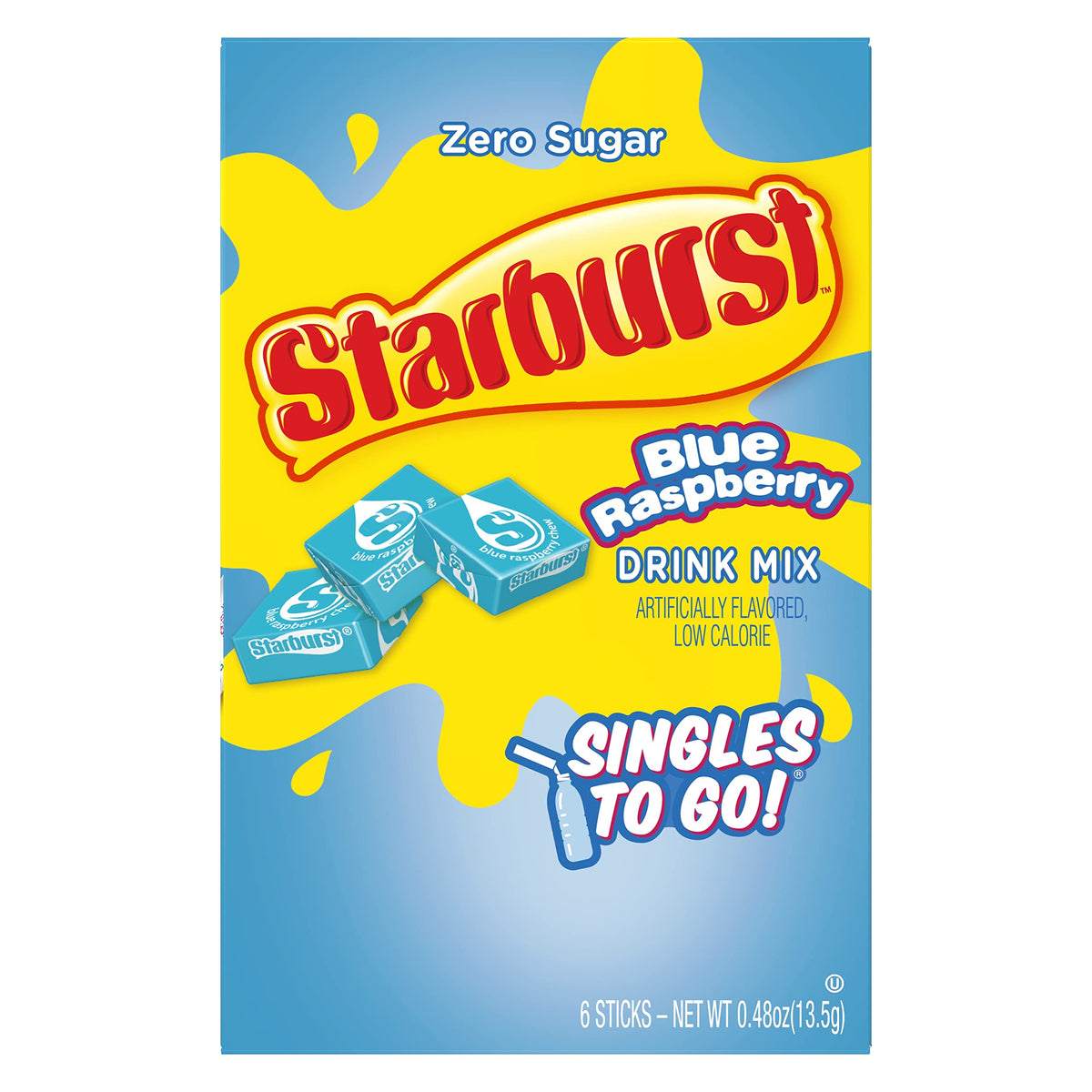 Starburst Cherry Singles To Go Sugar Free Drink Mix Packets - Pack of 6