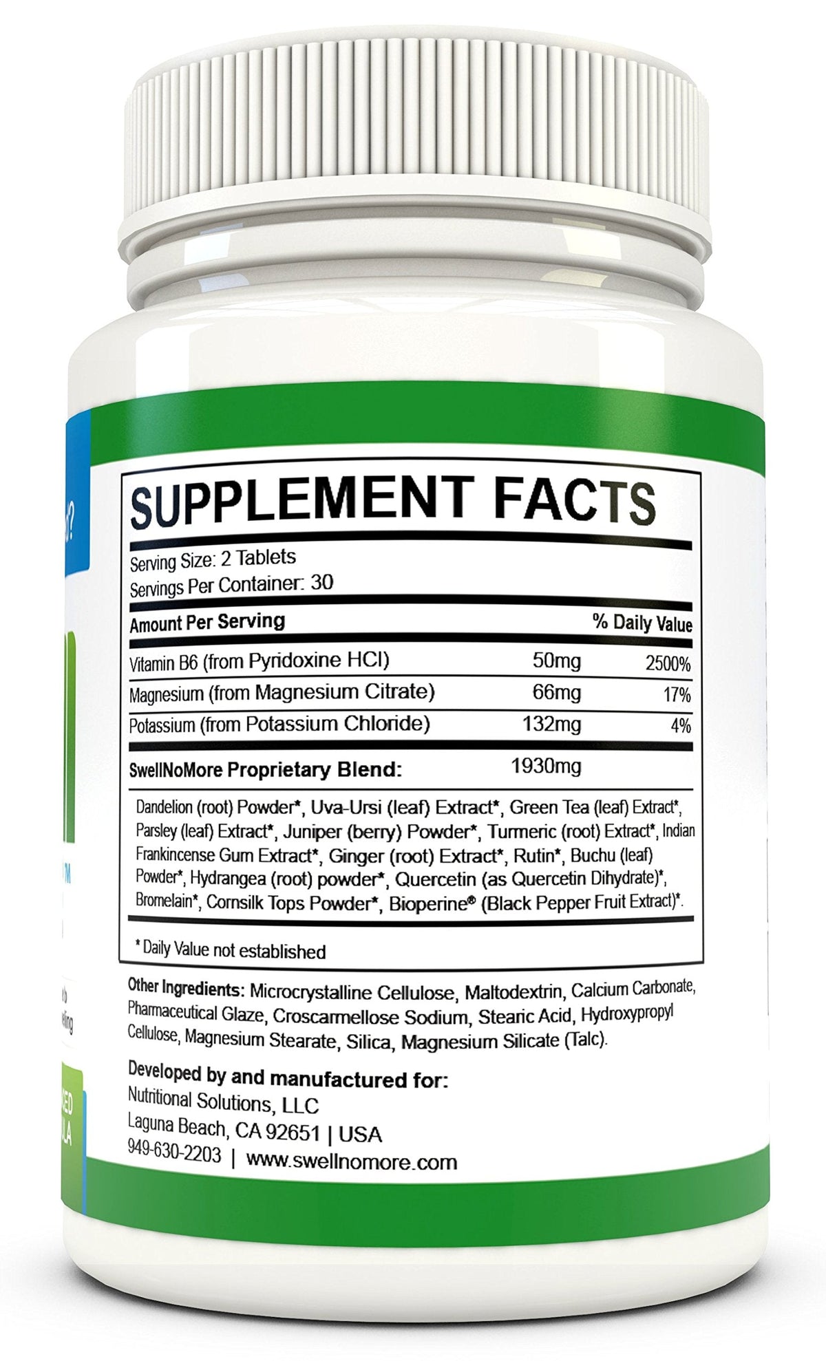 SwellNoMore Pill Natural Diuretic Reduces Edema Swelling, Swollen Feet