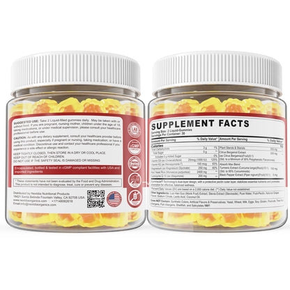 Red Yeast Rice Gummies 2400MG with CoQ10, Suagr Free Balanced Chṏlesterṏl Supplements Plus Citrus Bergamot, Plant Sterols & Stanols Supports Vḁsculḁr Health, Energy, Immunity for Age 50+,Vegan,60 Cts