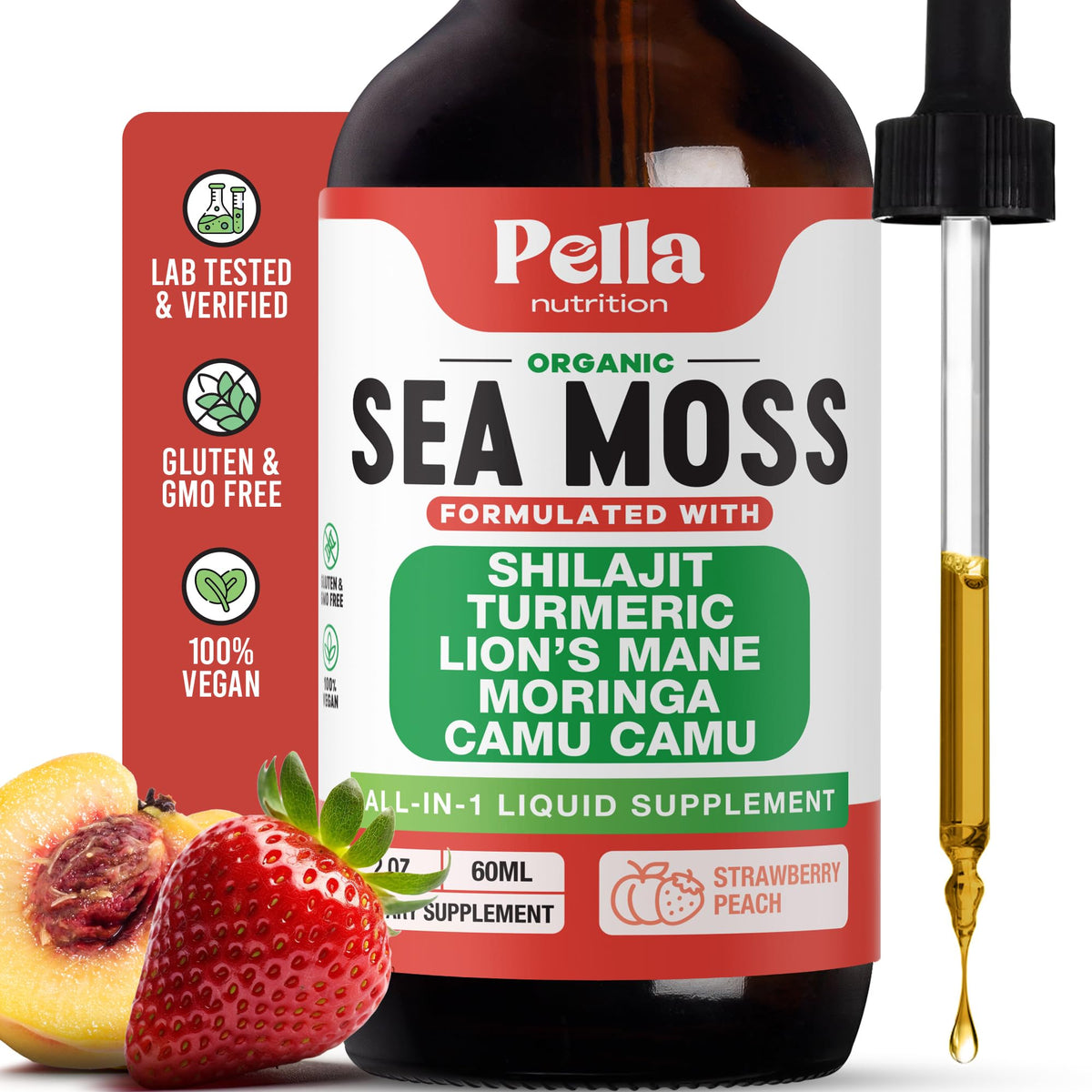 Sea Moss & Himalayan Shilajit Supplement - Enhanced with Turmeric, Lion's Mane