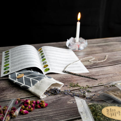 JUSTASHOW 61PCS Witchcraft Supplies for Wiccan Spells, Witchcraft Starter Kit, Spell Candles