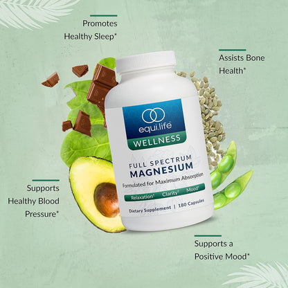 Equilife Full Spectrum Magnesium (180 ct) & Adrenal Soothe (90 ct) Bundle